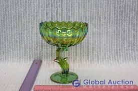 Green Carnival Glass Candy Dish Baskets Bowls Home Living Kromasol Com