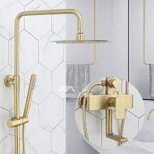 At the point when searching for washroom panels, search for panels that are made of. Shower Spa System Brushed Gold Brass Luxury Wall Mount Multi Function Best Shower Faucets