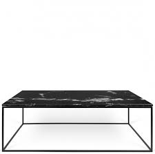 Diese couchtische aus marmor im set verleihen dem raum einen unkonventionellen look! Zarter Rechteckiger Couchtisch Tischplatte Aus Schwarzem Marmor Fusse Aus Metall Schwarz