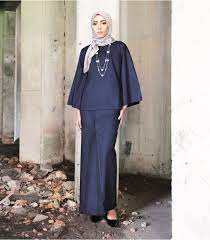 Product details baju kurung kedah sierramaterial: Basic Padma Kurung Kedah Dark Blue Inspirasi Mode Model Pakaian Model Pakaian Wanita