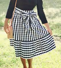 Black And White Gingham Midi Skirt J Crew Factory Tie Waist Midi Skirt Modestskirt Midiskirt Denim Shirt Style Skirts Modest Skirts