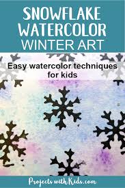 While waiting on one to. Snowflake Watercolor Winter Art Projects With Kids