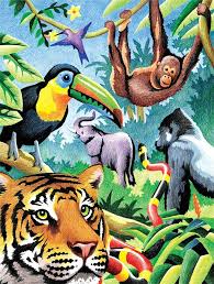 Amazon Com Royal And Langnickel Colour By Number Pencil Jungle Animals Arts Crafts Sewing Jungle Animal Art Animal Paintings Animal Art