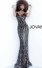 Long black prom dresses in a formal style may be required for black or white tie formal. Jovani 1166 Black Gold Fitted Sequin Plunging V Neck Prom Dress Even Glass Slipper Formals