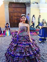 Gorgeous Guatemalan Gown Skirt Made From Traditional Woven Fabric I Want One Of These Quincenera Dresses Mexican Dresses Quince Dresses