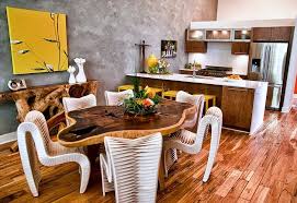 11 Trendy Ideas That Bring Gray And Yellow To The Kitchen Eclectic Kitchen Dining Table In Kitchen Kitchen Decor