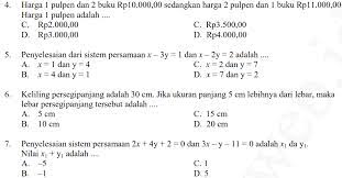 Ada 20 soal matematika splsv dan spldv yang akan dibahas. Latihan Soal Sistem Persamaan Linear Dua Variabel Matematika