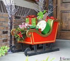 Diy Santa Sleigh Her Tool Belt Christmas Yard Art Outdoor Christmas Diy Christmas Decorations Diy Outdoor