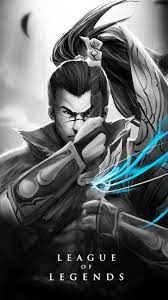Yasuo Skin Black And White Android Iphone Wallpaper Mobile Background League Of Legends Poster League Of Legends Yasuo Lol League Of Legends