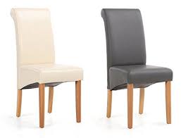 Harts Furniture Quality Leather Dining Chair With Premium Solid Oak Legs Set Of 2 Dark Grey Or Cream Leather Dining Chairs Dining Chairs Furniture