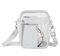 Clear Crossbody Purse with Adjustable Strap, Stadium Approved Handbag,  Transparent Messenger Bag for Festivals/Sports Events