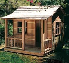 Play House Woodworking Plans This Rustic Playhouse Has One Room And A Porch Perfect For Those Club Play Houses Woodworking Plan Woodworking Projects For Kids