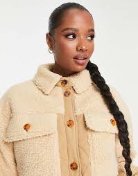 Borg Teddy Button Jacket Wholesale Cream Borg Teddy Button Coat J5Fashion
