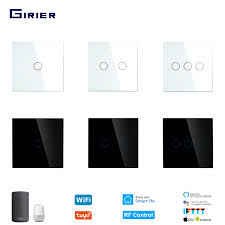 Wifi Wall Touch Switch Eu No Neutral Wire Required Smart Light Switch Tuya Rf433 Smart Home Controller Support Alex Light Sensor Switch Smart Wifi Light Sensor