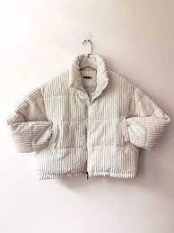 Stand Up Cord Puffer Jacket Cream W T I Design Clothes Aesthetic Clothes Cute Outfits