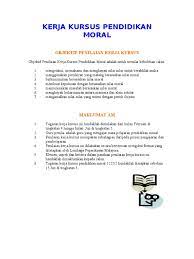 Semoga perkongsian bahan bahan rujukan search inside document. Kerja Kursus Pendidikan Moral