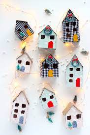 Diy Mini Christmas Cardboard Houses Julep Diy Christmas Village Diy Christmas Garland Easy Christmas Diy