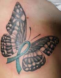 Image Result For Butterfly With Ribbon Tattoos Cancer Ribbon Tattoos Cancer Tattoos Ribbon Tattoos