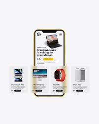 The provided files come in 4k uhd quality, both portrait and landscape templates — so the. Clay Iphone 11 With Cards Front Mockup In Device Mockups On Yellow Images Object Mockups