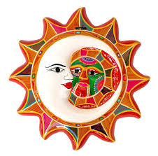 Sun And Moon Decor Mexican Wall Art Pottery Plaque Sculpture Mosaic Moon  Sun Indoor Outdoor Patio Summer Wall Art Sun