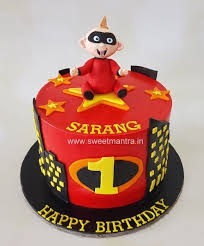 2nd Birthday Fresh Cream Birthday Cake Designs For 2 Year Old Boy With Name Jack Jack Incredibles Theme Designer Fondant Cake For Boy S 1st Birthday At Pune Kids Birthday Party Cake 1st Boy Birthday Cakes For Boys
