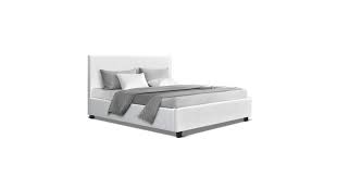 Queen bed frame always make something luxury to get by those who love artistic bed that improve the function and decoration at their bedroom as well today. Neo Bed Frame Queen Size Base Mattress Platform Full Size Leather Wooden White Matt Blatt