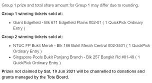 Site links site map contact us how to play lottolyzer blog rss feed singapore pools. 1 Lucky Punter Won S 5 2 Million Toto Top Prize Winning Ticket Sold In Punggol Mothership Sg News From Singapore Asia And Around The World