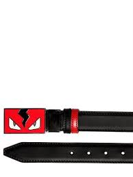 Black And Red Designer Belt Fendi Monster Reversible Leather Belt Belts Black Red Luisaviaroma Fendi Belt Fendi Monster Designer Belts