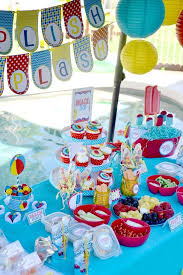 Summer Birthday Themes For Kids Splish Splash Summer Party Ideas Photo 1 Of 54 Splash Party Pool Birthday Party Splish Splash Party