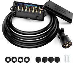 Made sealed wiring harness with lifetime led lights assures trouble free lighting on. Nilight Heavy Duty 7 Way Inline Trailer Plug With 7 Gang Junction Box 8 Feet Trailer Connector Cable Wiring Harness With Weatherproof Junction Box Suitable For Rv Automotives Cars 2 Years Warranty