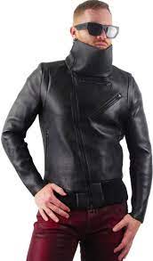 Mens Faux Leather Jacket High Collar Faux Leather Jacket Men Faux Leather Jackets Black Faux Leather Jacket