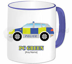 personalised gift police car mug cup