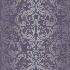 Black And Silver Wallpaper B Q Drama Purple Damask Metallic Wallpaper Departments Diy At B Q Damask Wallpaper Purple Wallpaper Accent Wall Damask Wallpaper Bedroom