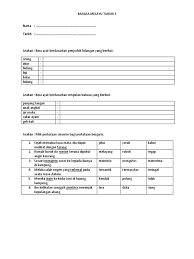 2) bicara, perkataan, tuturan, ucapan Latihan Tahun 3
