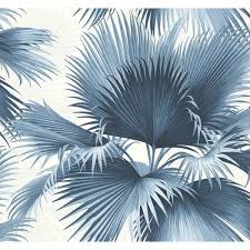 Kenneth James Endless Summer Blue Palm Wallpaper Ps40102 The Home Depot Palm Wallpaper Kenneth James Palm Trees Wallpaper
