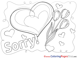 Im sorry simple version coloring page digital download. Heart Sorry Free Coloring Pages