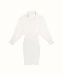 Mid Length Shirt Dress In Coco White Silk Satin With Extra Long Sleeves Features A Deep Crossover Neckline That Does Not Button An Open Back Cut And A Side Slit On The Thigh Discover The World Of Fenty Shirts Dresses By Robyn Rihanna Fenty On Our Mini shirt dress blue blue designed in paris. fenty