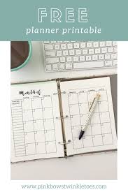 Monthly Calendar Free Printable Planner Insert Planner Printables Free Happy Planner Free Printable Planner Inserts Printable