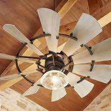 This stunning rustic ceiling fan utilizes fifteen dramatically tilted blades channeling the design of a windmill. Quorum Windmill 52 Indoor Outdoor Ceiling Fan In Oiled Bronze Windmill Ceiling Fan Unique Ceiling Fans School House Lighting