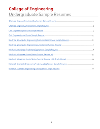 engineering undergraduate sample resumes