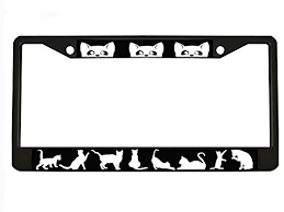 Order your special interest plate, personalized plate, or vanity plate online at the california department of motor vehicles. Cat Black Metal Auto License Plate Frame Car Tag Holder Buy Online In El Salvador At Elsalvador Desertcart Com Productid 42727223