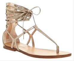 Sigerson Morrison Gold Braze Leather Gladiator Ankle Tie 10 Sandals Size Eu 40 Approx Us 10 Regular M B 82 Off Retail