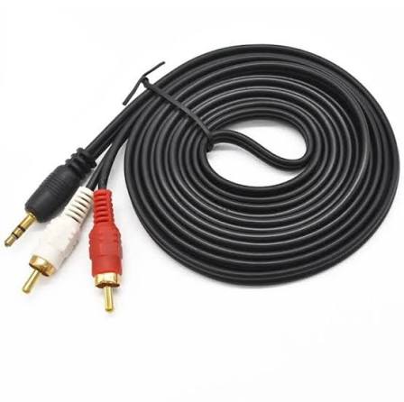 AV AUX TO 2RC 1.5M CABLE - BLACK 