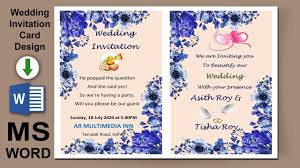 From classic to casual, traditional to modern, add your custom details in beautiful fonts and colors. Ms Word Tutorial Wedding Card Design In Ms Word 2019 Marriage Invitation Card Word Ar Multimedia Youtube