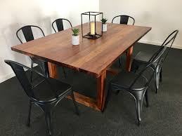 Recycled Blackwood Dining Table With Box Wooden Legs Made By Recycledtimberfurnitureoz Com