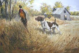 Go to page 2 : Old Farm Pheasant Flush Hunting Painting Hunting Art Dog Paintings