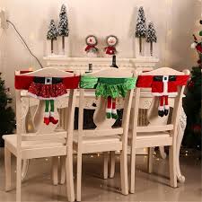 Christmas Decorations Non Woven Elf Chair Set Stool Set Chair Cover Christmas Chair Christmas Chair Covers Chair Back Covers