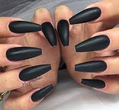 Perfectly Matte Black Nails Black Acrylic Nails Coffin Nails Matte Coffin Nails Designs