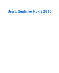 Email with unlock code and simple instructions on how to unlock your nokia 2610. User S Guide For Nokia 2610