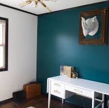 Of course, it adds a beauty value too. Peacock Accent Wall In Office With Black Trim Shepard Painting Solutions Residential Commercial Painting Canton Oh